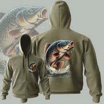 ponty-mintás-cipzáros-pulóver