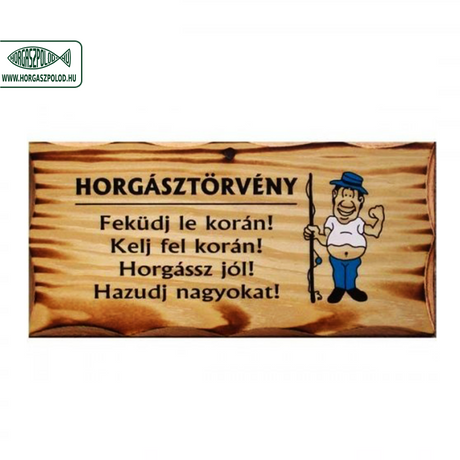 Horgásztörvény fatábla