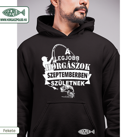 fekete horgász pulóver