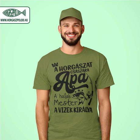 apa-horgászat-császára-olivazöld-póló
