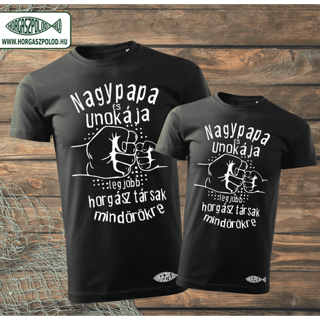nagypapa-és-unokája-póló-csomag-fekete