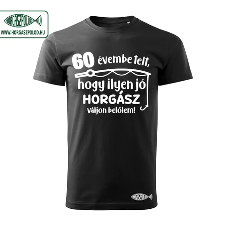 Születésnapi horgász póló fekete