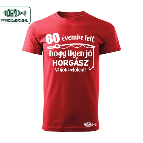 Születésnapi horgász póló piros